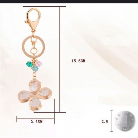 NWT Floral crystal Key Ring or purse tassel - Picture 4 of 7